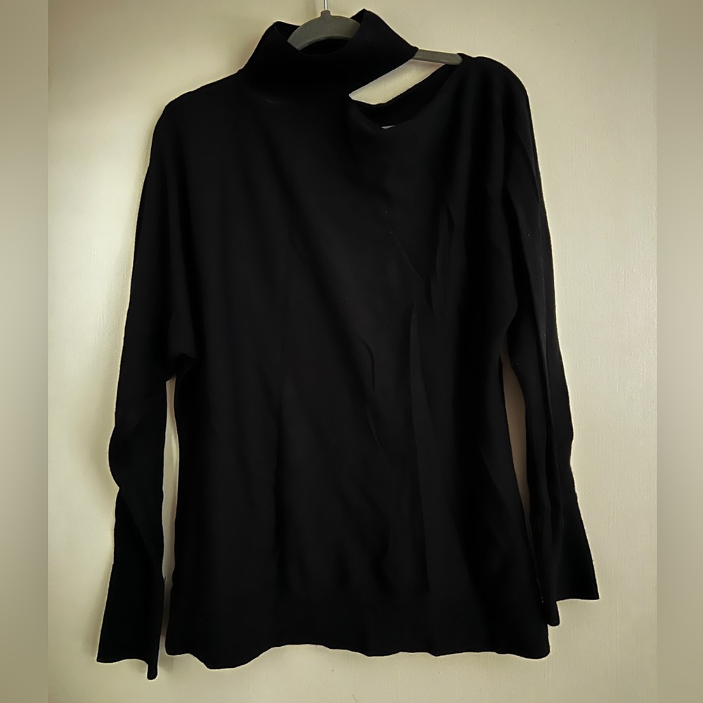 The Frankie Shop Black Wool Blend Turtleneck cutout Sweater S